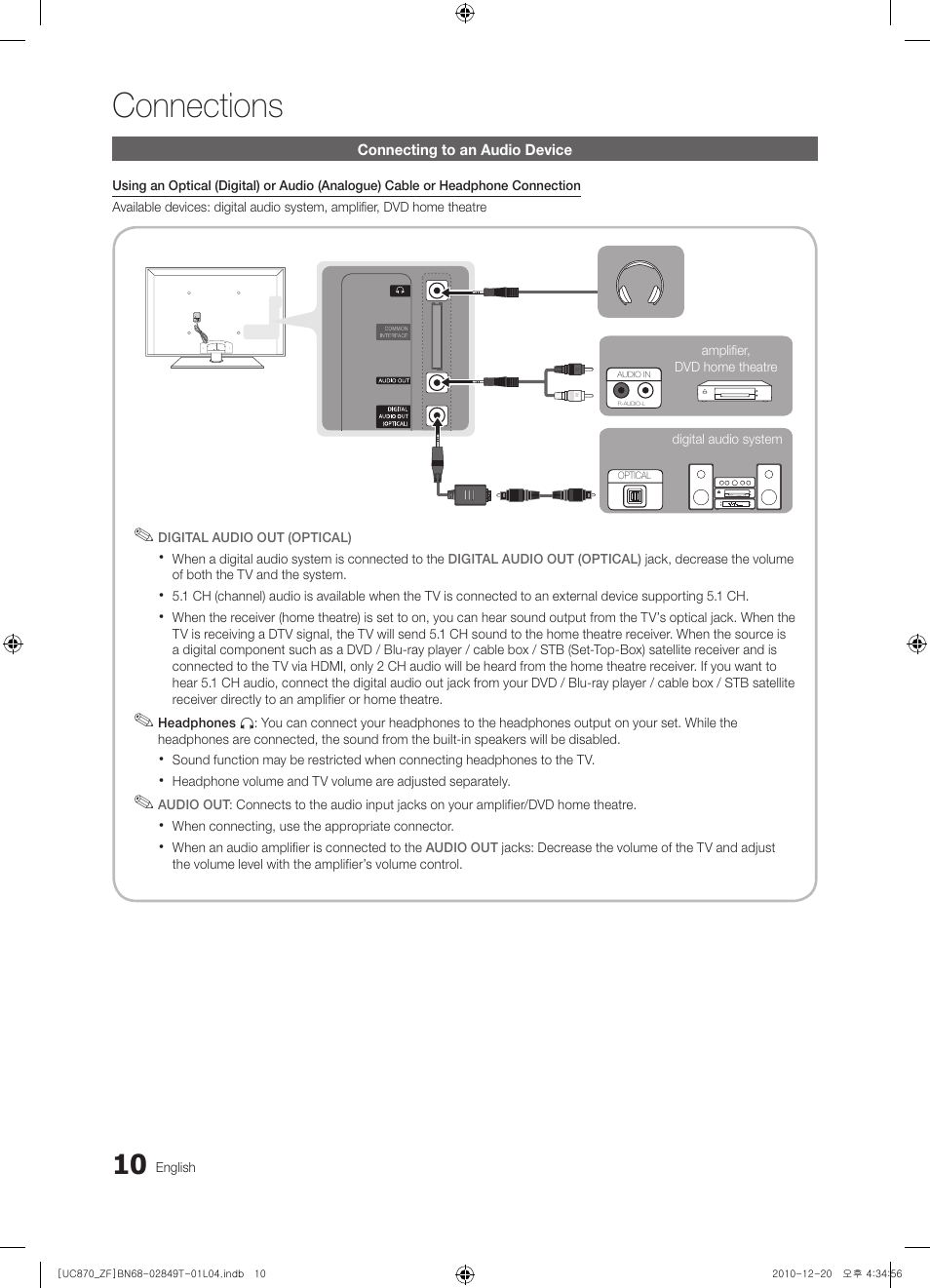 Connections | Samsung UE40S870XS User Manual | Page 10 / 258