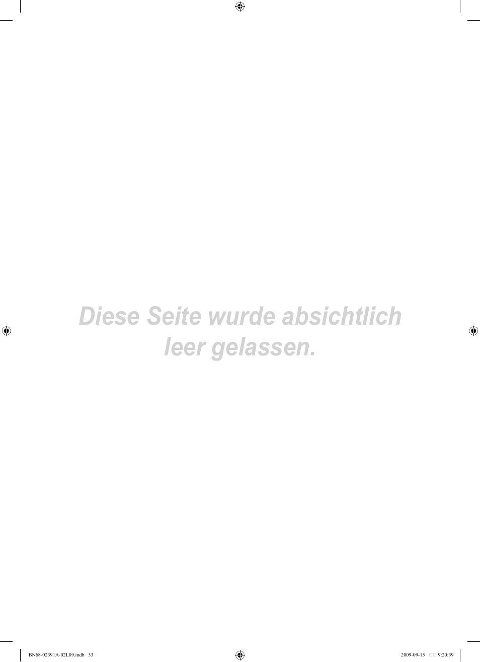 Diese seite wurde absichtlich leer gelassen | Samsung LE22B450C8W User Manual | Page 103 / 314
