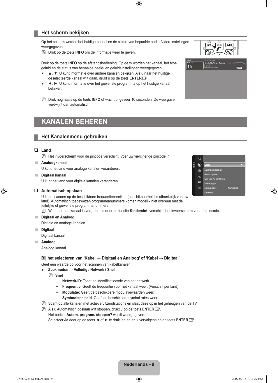 Kanalen beheren, Het scherm bekijken, Het kanalenmenu gebruiken | Samsung LE22B450C8W User Manual | Page 113 / 314