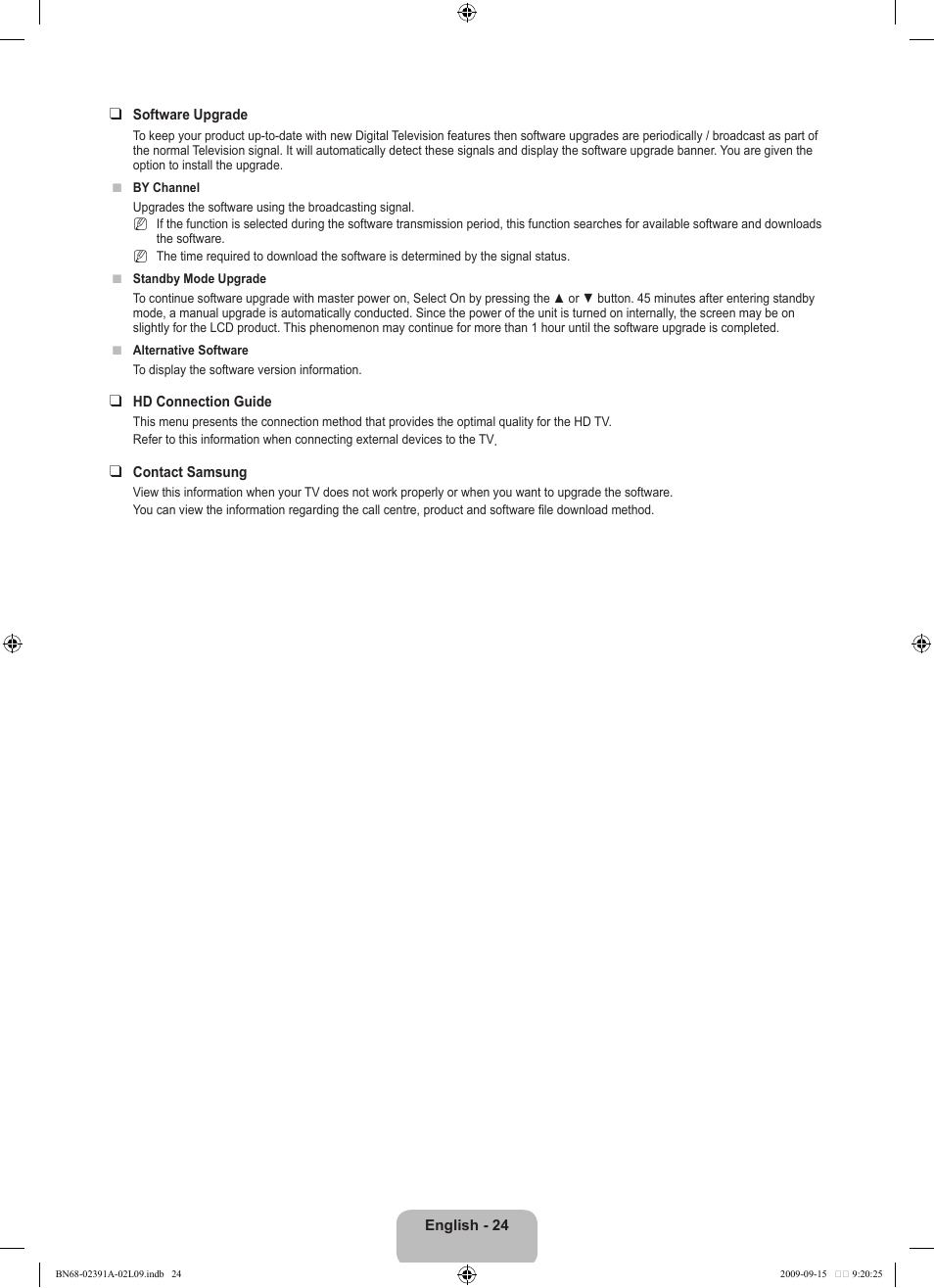 Samsung LE22B450C8W User Manual | Page 26 / 314