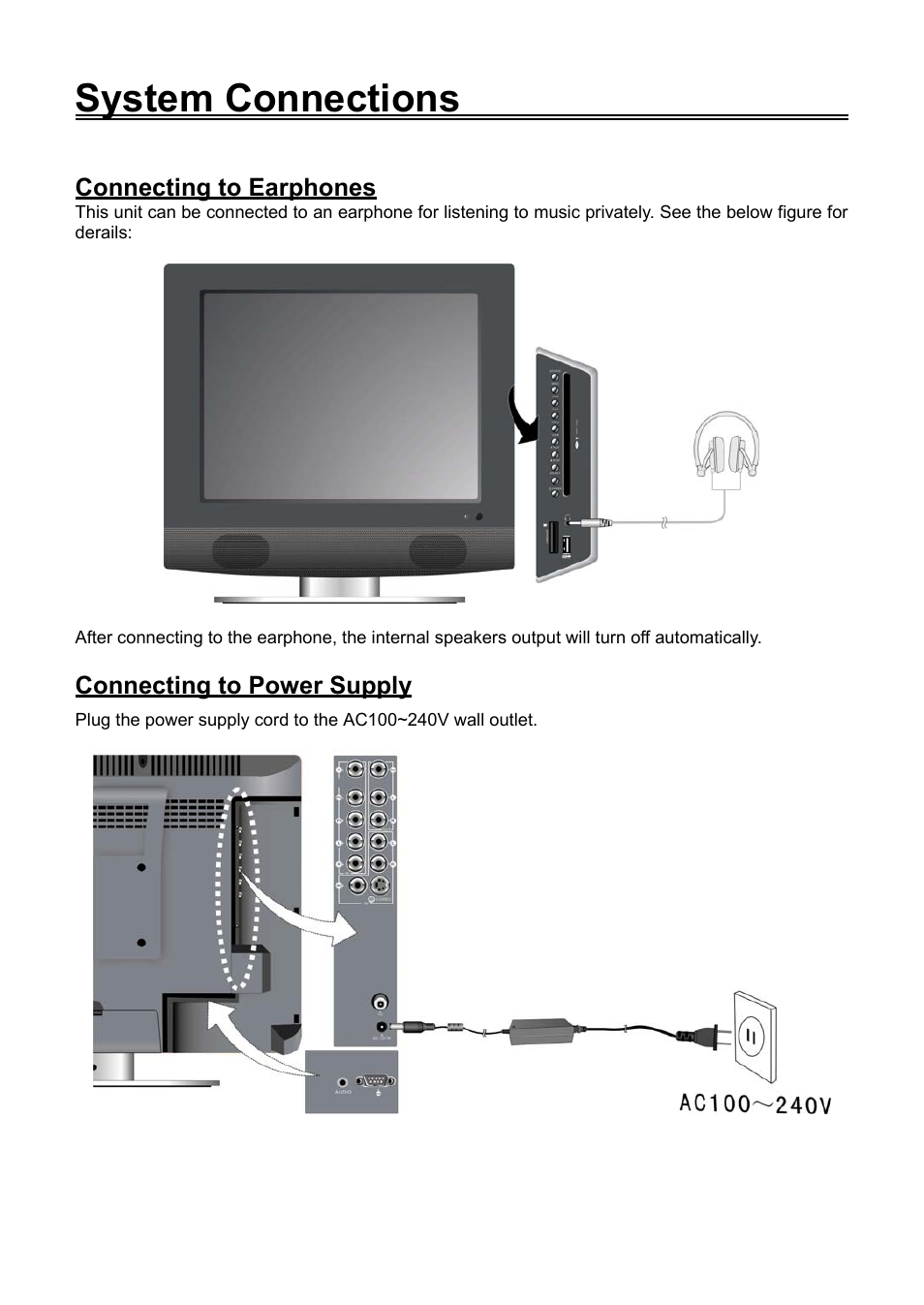 System connections | Audiovox FPE1506DV User Manual | Page 17 / 45