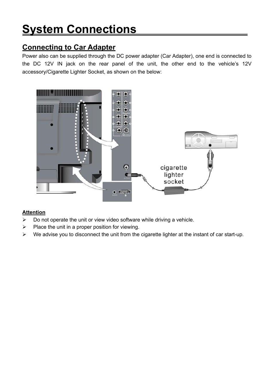 System connections | Audiovox FPE1506DV User Manual | Page 18 / 45