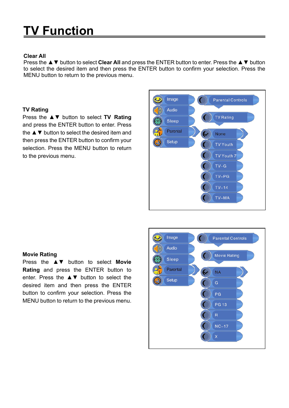 Tv function | Audiovox FPE1506DV User Manual | Page 24 / 45