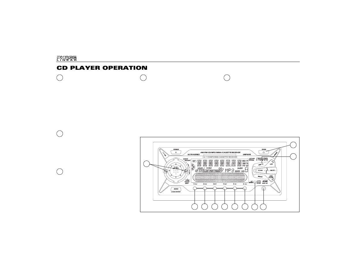 Cd player operation | Audiovox Jensen Phase Linear UMP8015 User Manual | Page 10 / 59