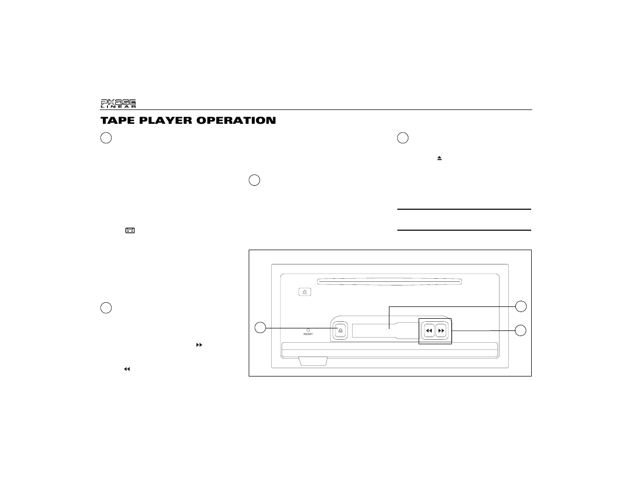 Tape player operation | Audiovox Jensen Phase Linear UMP8015 User Manual | Page 14 / 59