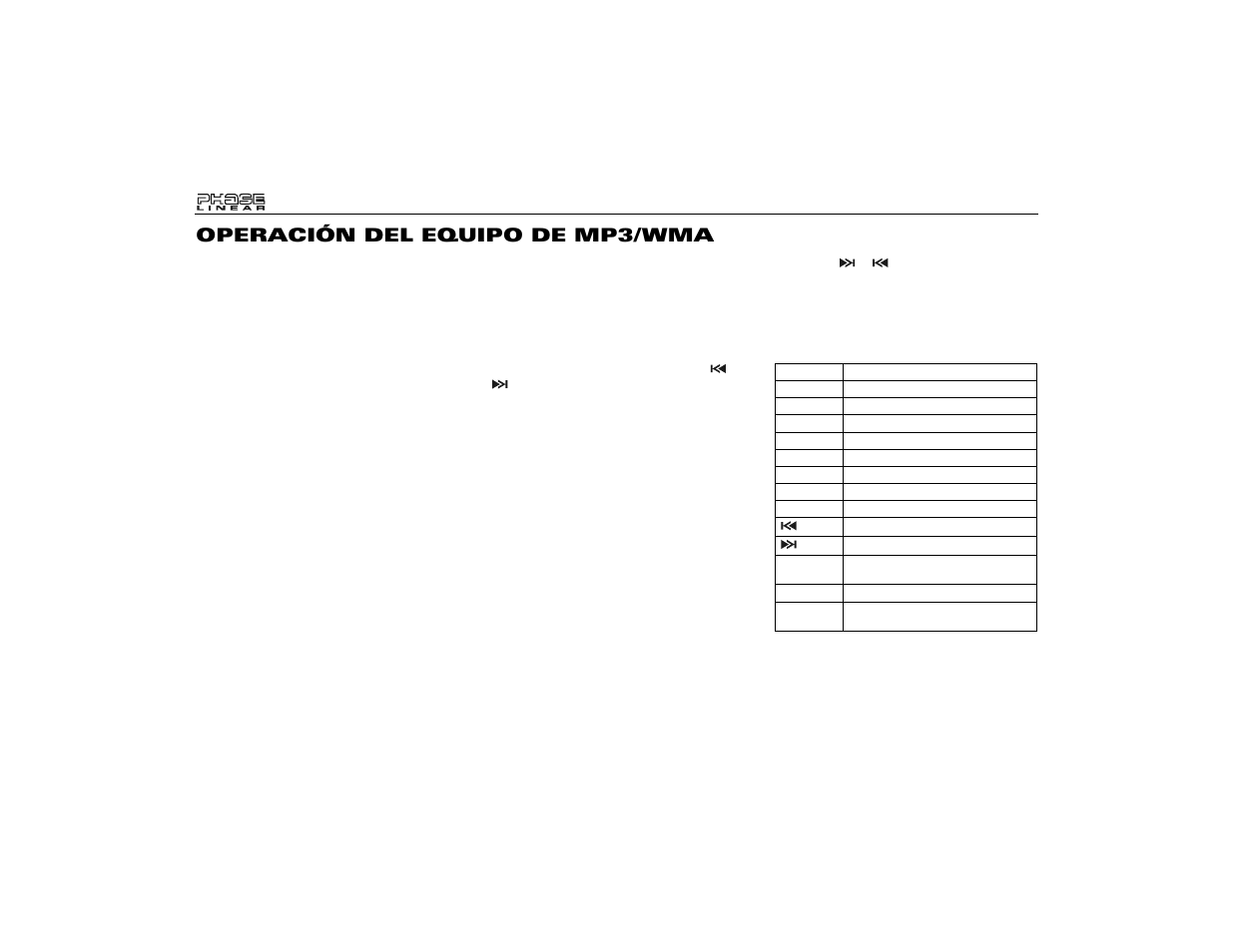 Operación del equipo de mp3/wma | Audiovox Jensen Phase Linear UMP8015 User Manual | Page 32 / 59