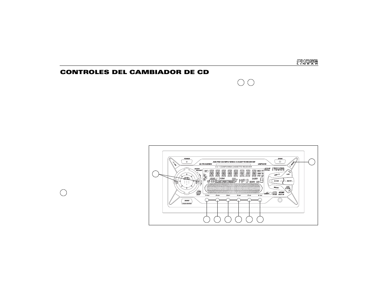 Controles del cambiador de cd | Audiovox Jensen Phase Linear UMP8015 User Manual | Page 35 / 59