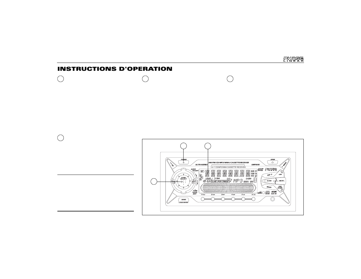 Instructions d'operation | Audiovox Jensen Phase Linear UMP8015 User Manual | Page 45 / 59