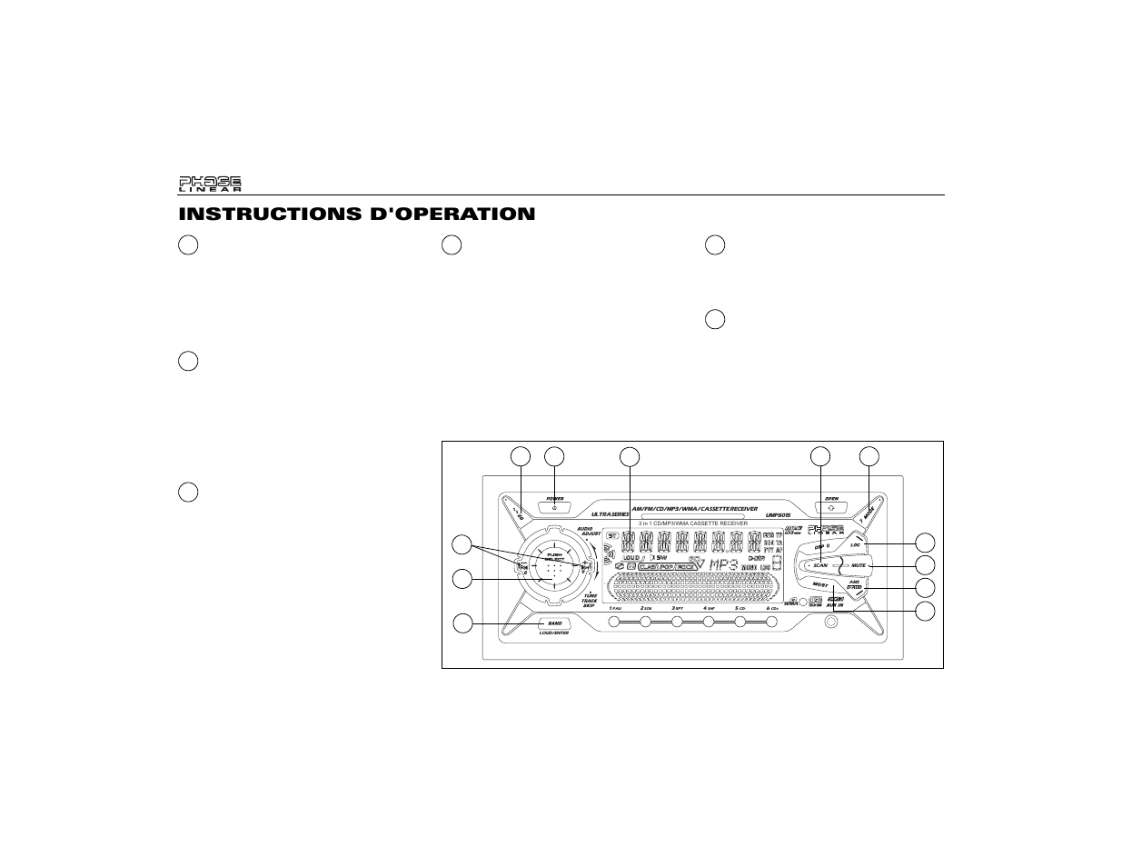 Instructions d'operation | Audiovox Jensen Phase Linear UMP8015 User Manual | Page 46 / 59