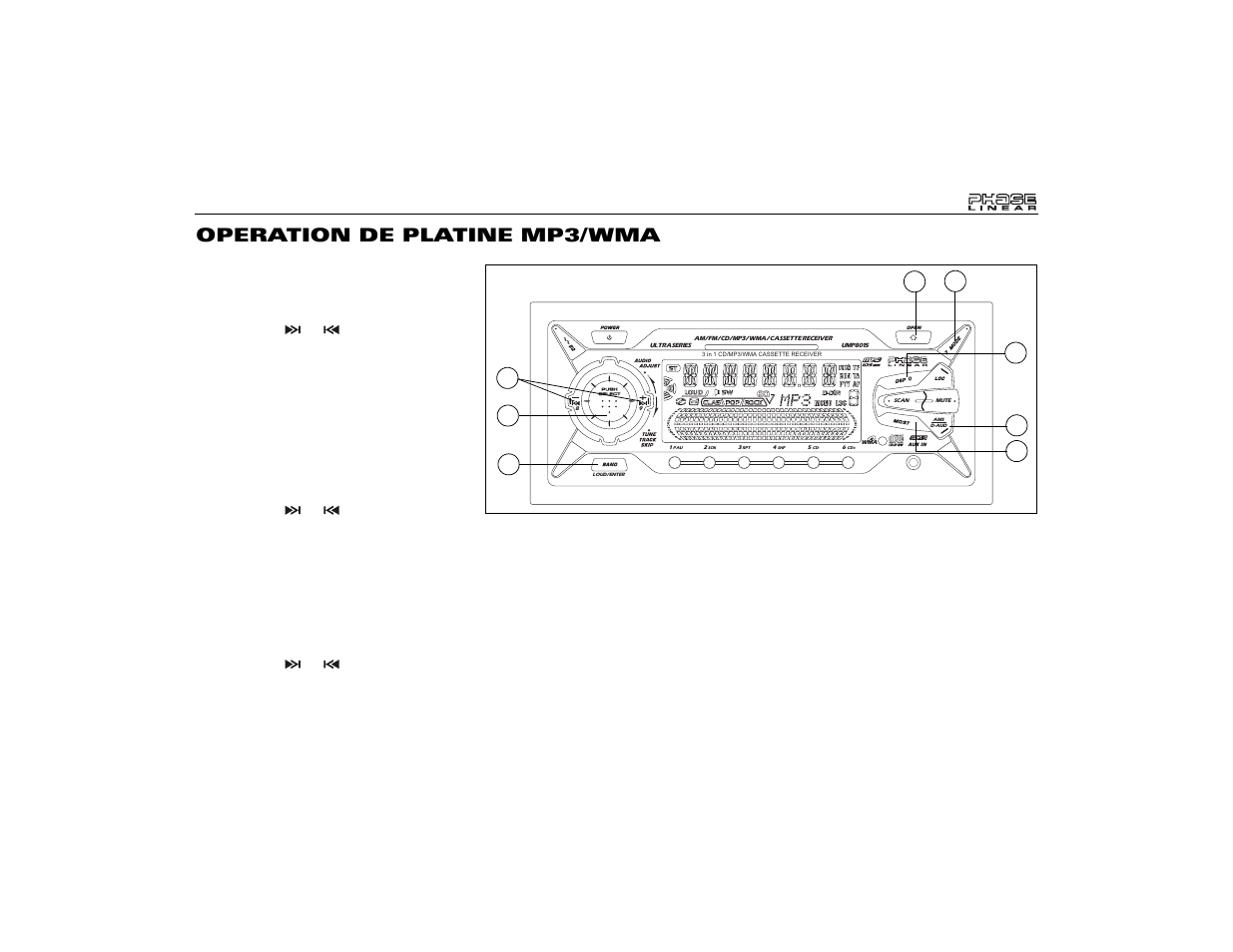 Operation de platine mp3/wma | Audiovox Jensen Phase Linear UMP8015 User Manual | Page 53 / 59