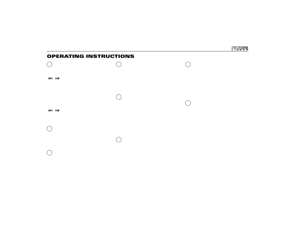 Operating instructions | Audiovox Jensen Phase Linear UMP8015 User Manual | Page 7 / 59