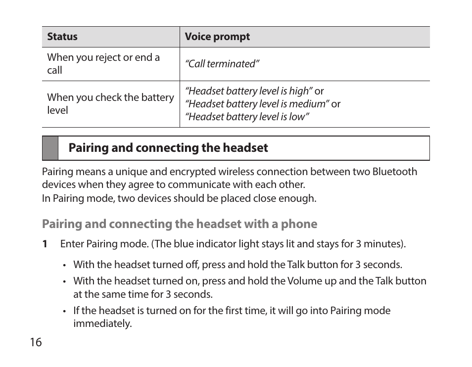 Pairing and connecting the headset | Samsung HM7000 User Manual | Page 18 / 160