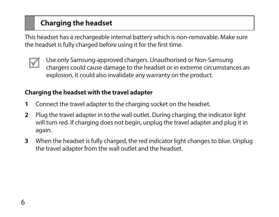 Charging the headset | Samsung HM7000 User Manual | Page 8 / 160