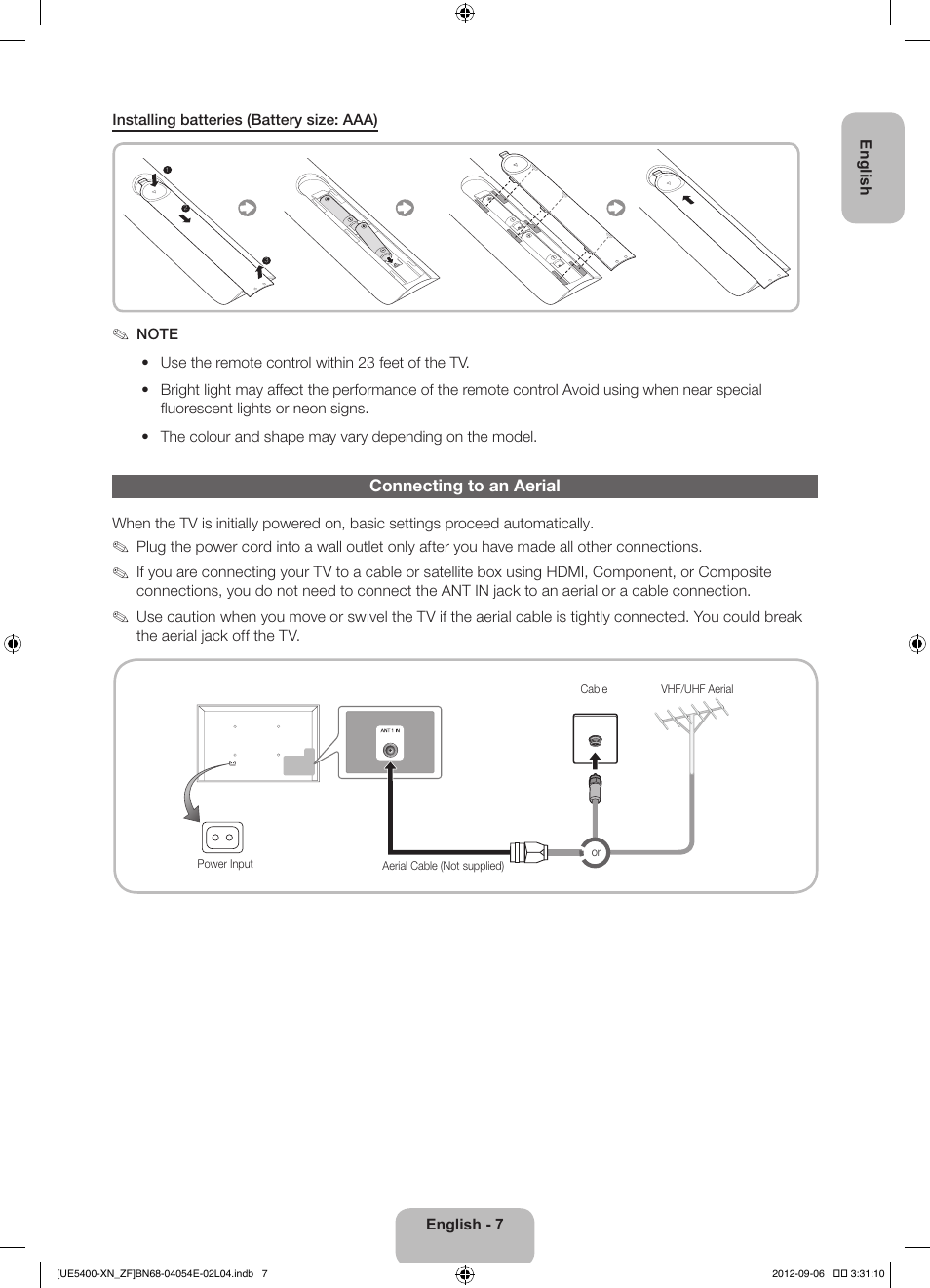 Samsung UE22ES5400W User Manual | Page 7 / 88