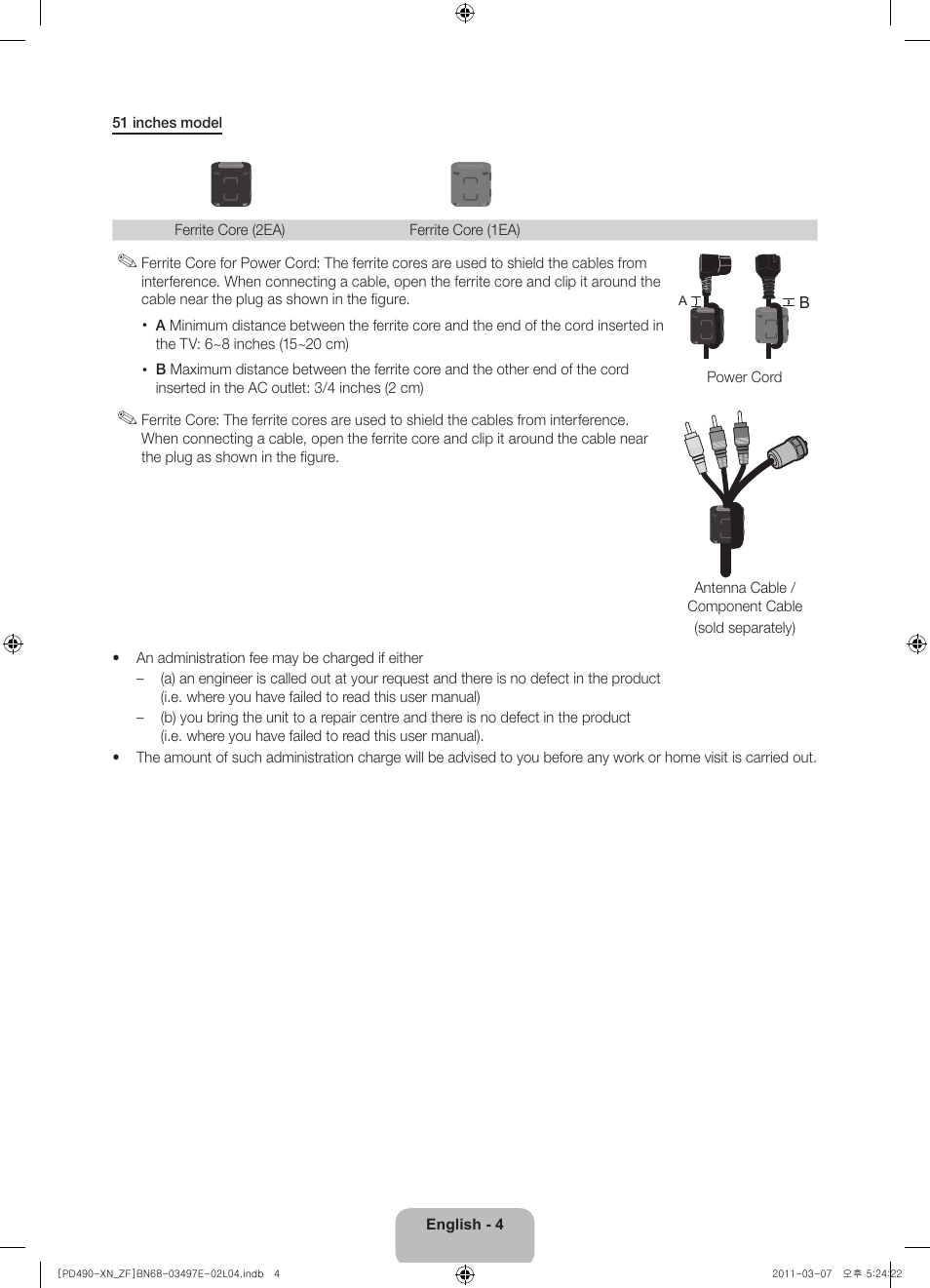 Samsung PS43D490A1W User Manual | Page 4 / 78