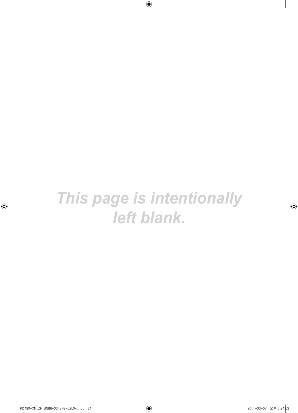 This page is intentionally left blank | Samsung PS43D490A1W User Manual | Page 41 / 78