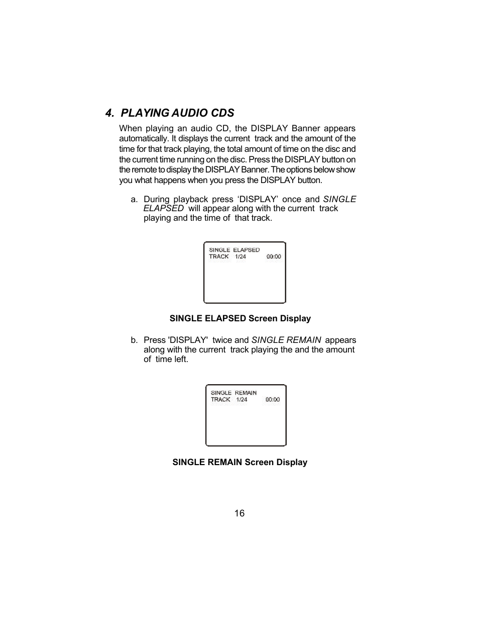 Playing audio cds | Audiovox AVD300 User Manual | Page 17 / 30