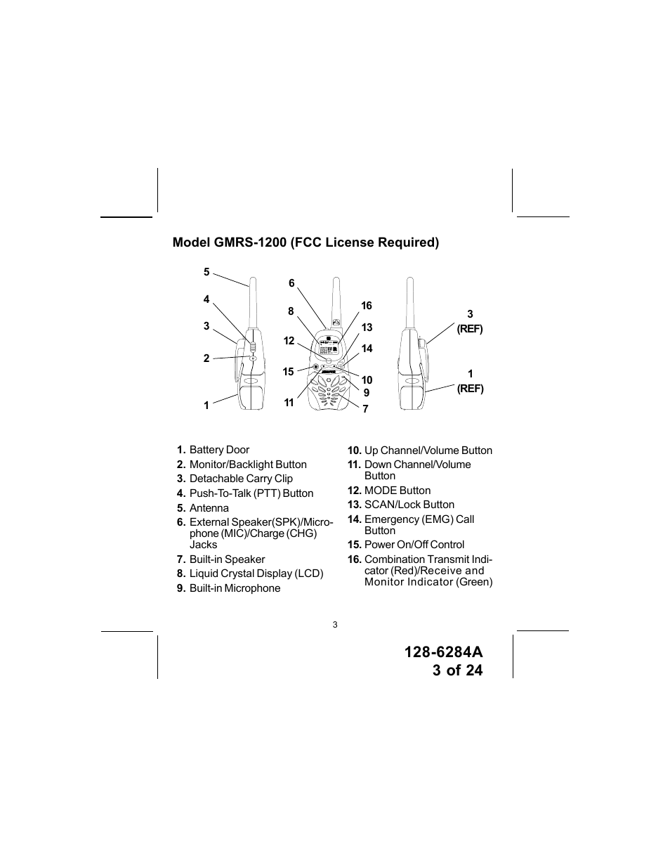 Model gmrs-1200 (fcc license required) | Audiovox DV1200 User Manual | Page 3 / 24