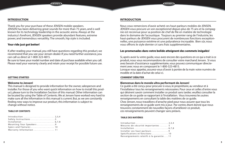 Audiovox JPS365 User Manual | Page 2 / 6