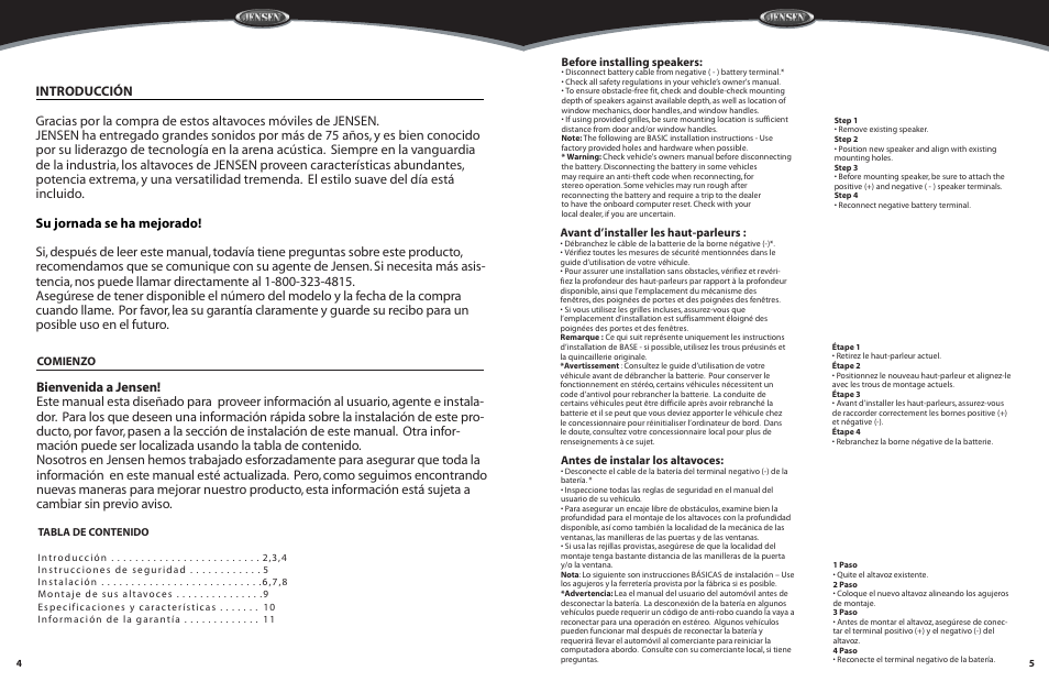 Audiovox JPS365 User Manual | Page 3 / 6