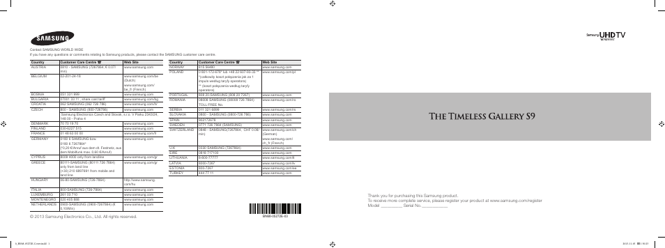 Samsung UE85S9SL User Manual | 97 pages