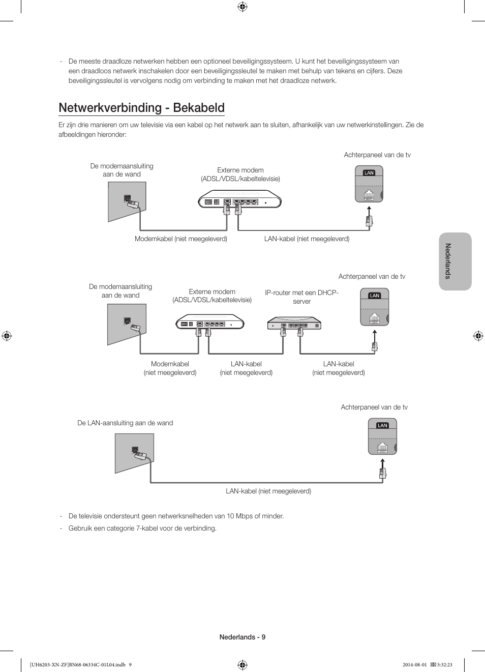 Netwerkverbinding - bekabeld | Samsung UE60H6203AW User Manual | Page 69 / 82