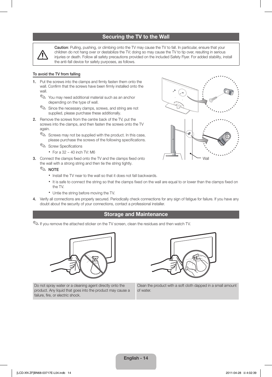 Samsung LE32D403E2W User Manual | Page 14 / 57
