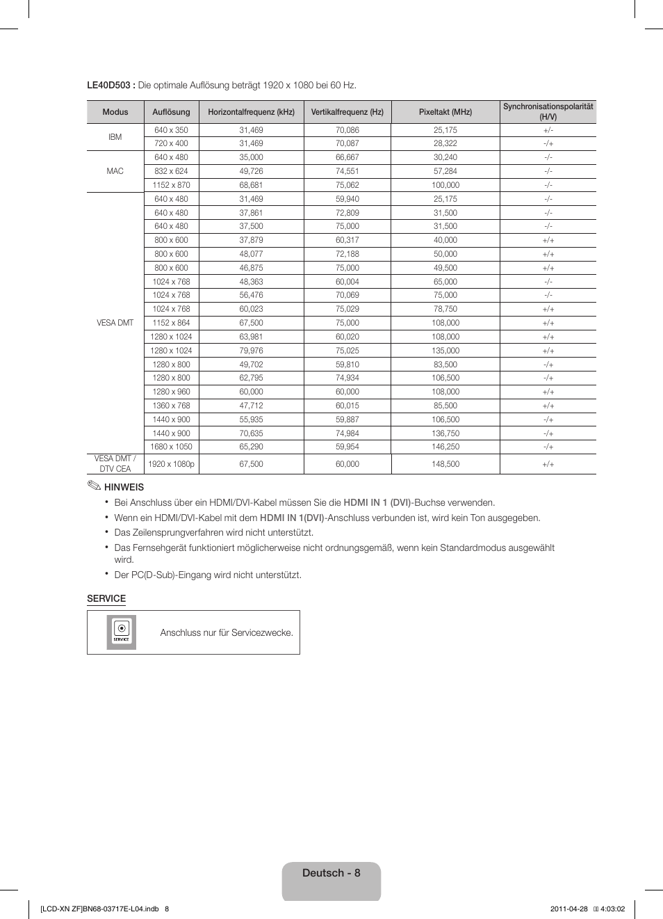 Samsung LE32D403E2W User Manual | Page 36 / 57