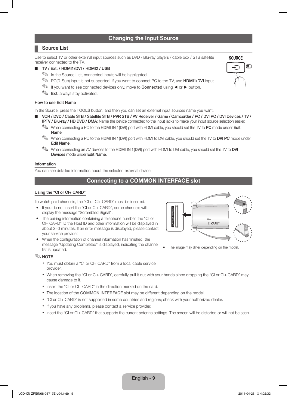 Samsung LE32D403E2W User Manual | Page 9 / 57