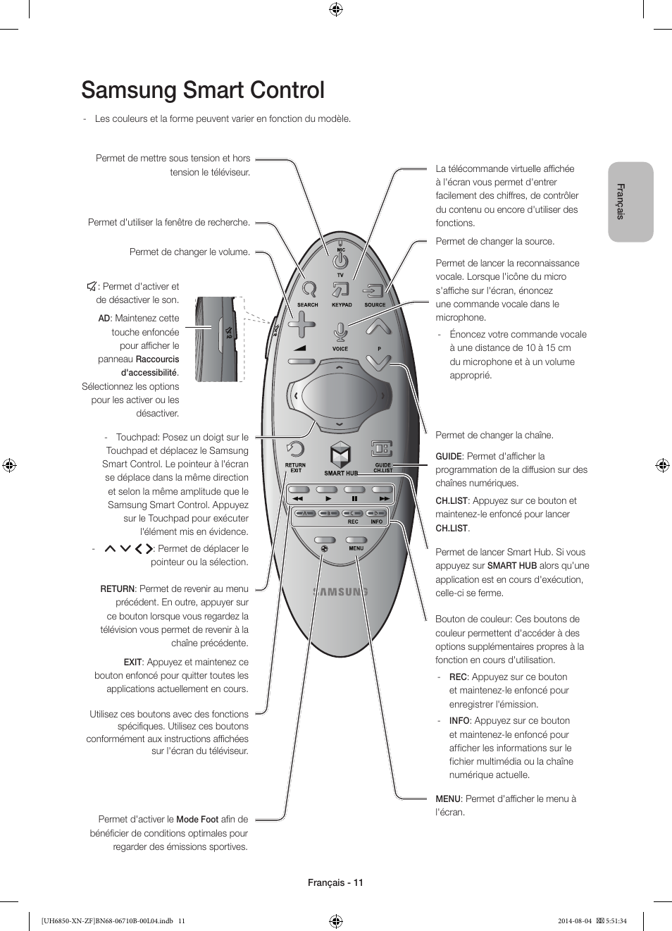 Samsung smart control | Samsung UE48H6850AW User Manual | Page 33 / 90