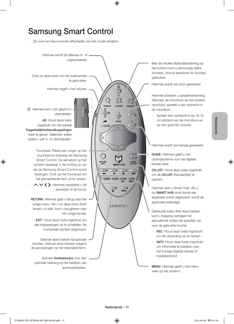 Samsung smart control | Samsung UE48H6850AW User Manual | Page 77 / 90