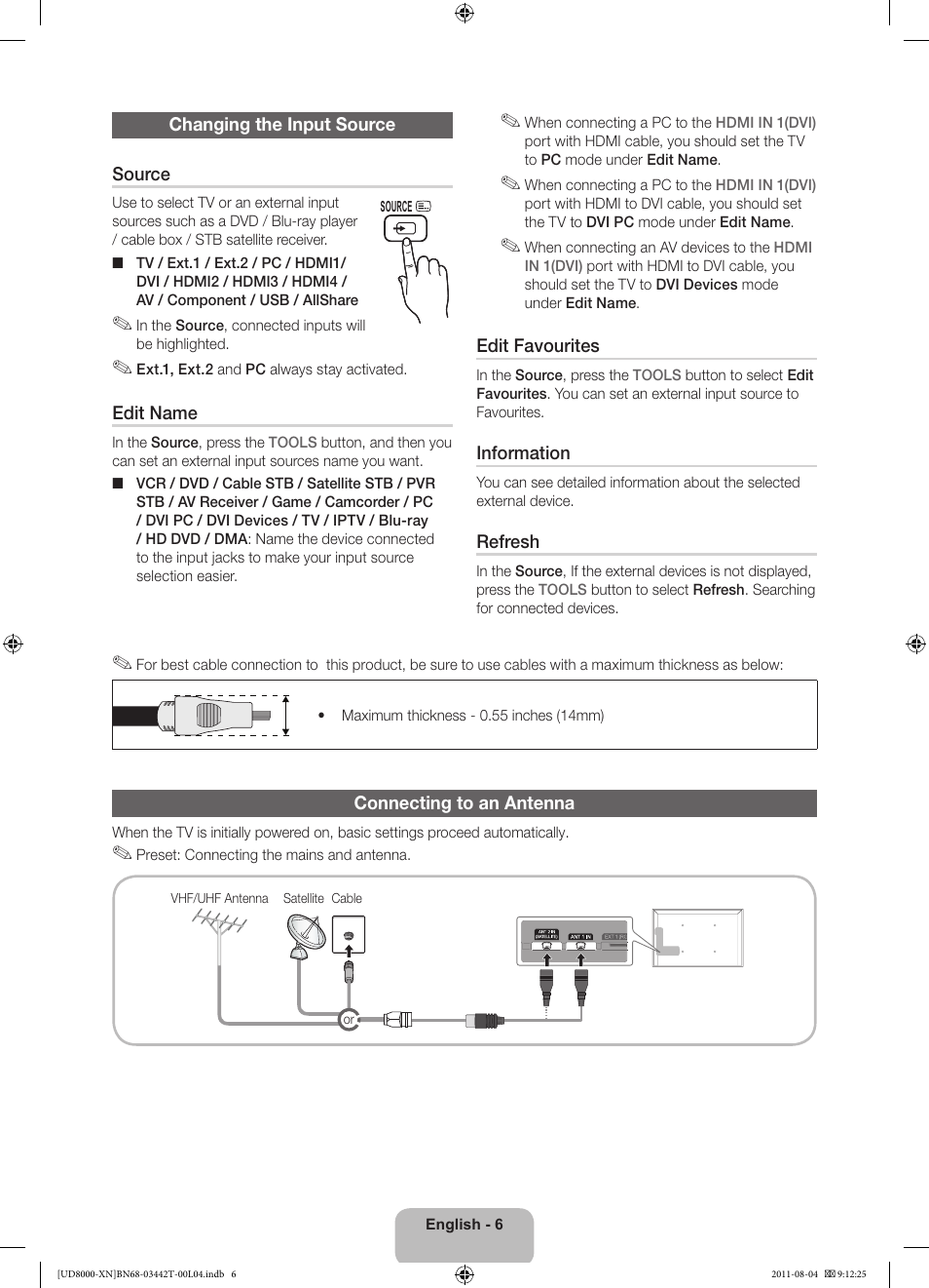 Samsung UE46D8000YS User Manual | Page 6 / 82