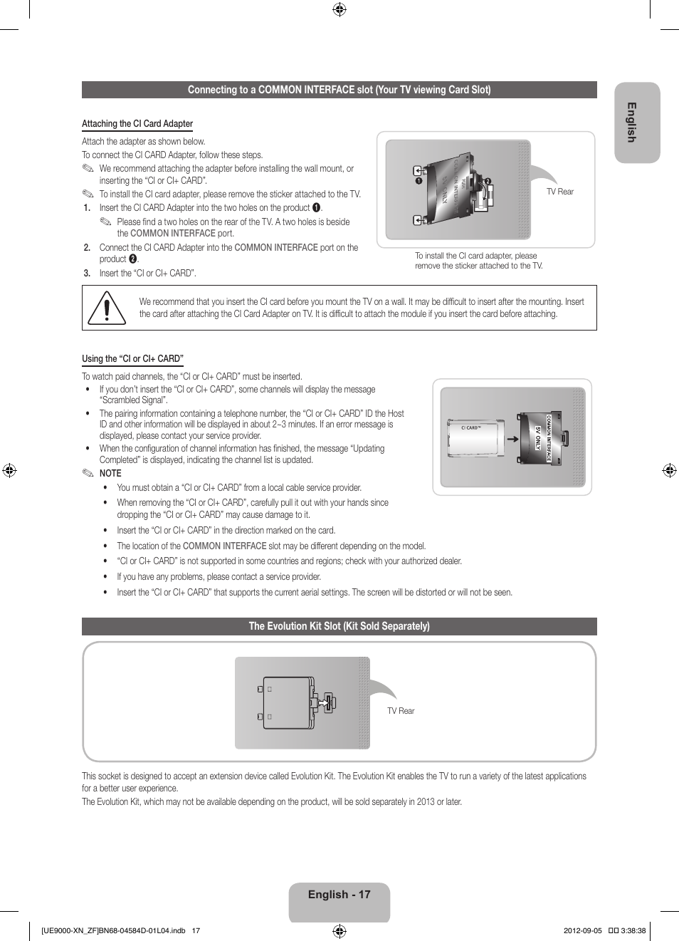 Samsung UE75ES9000S User Manual | Page 17 / 93