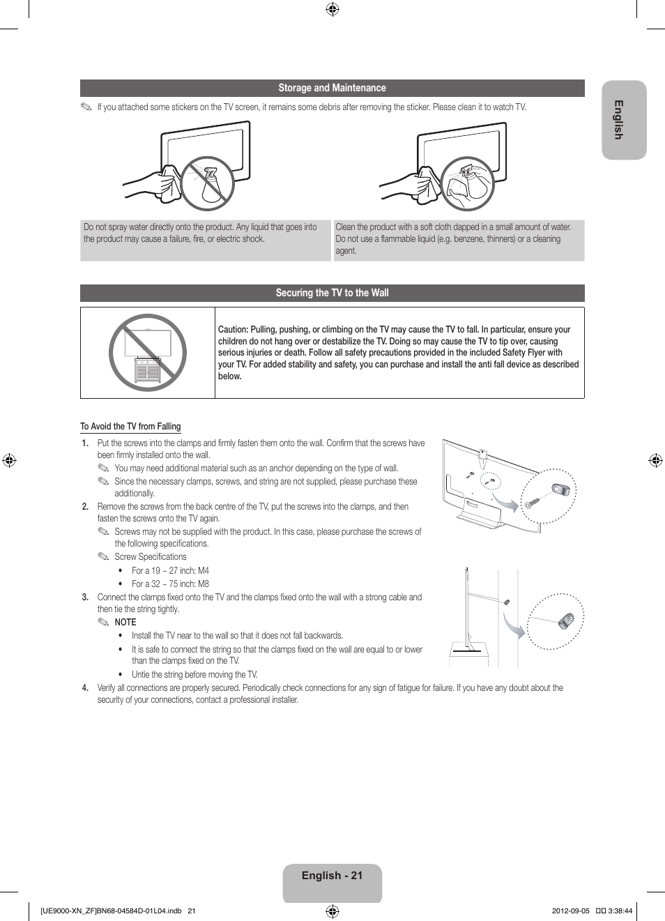 Samsung UE75ES9000S User Manual | Page 21 / 93