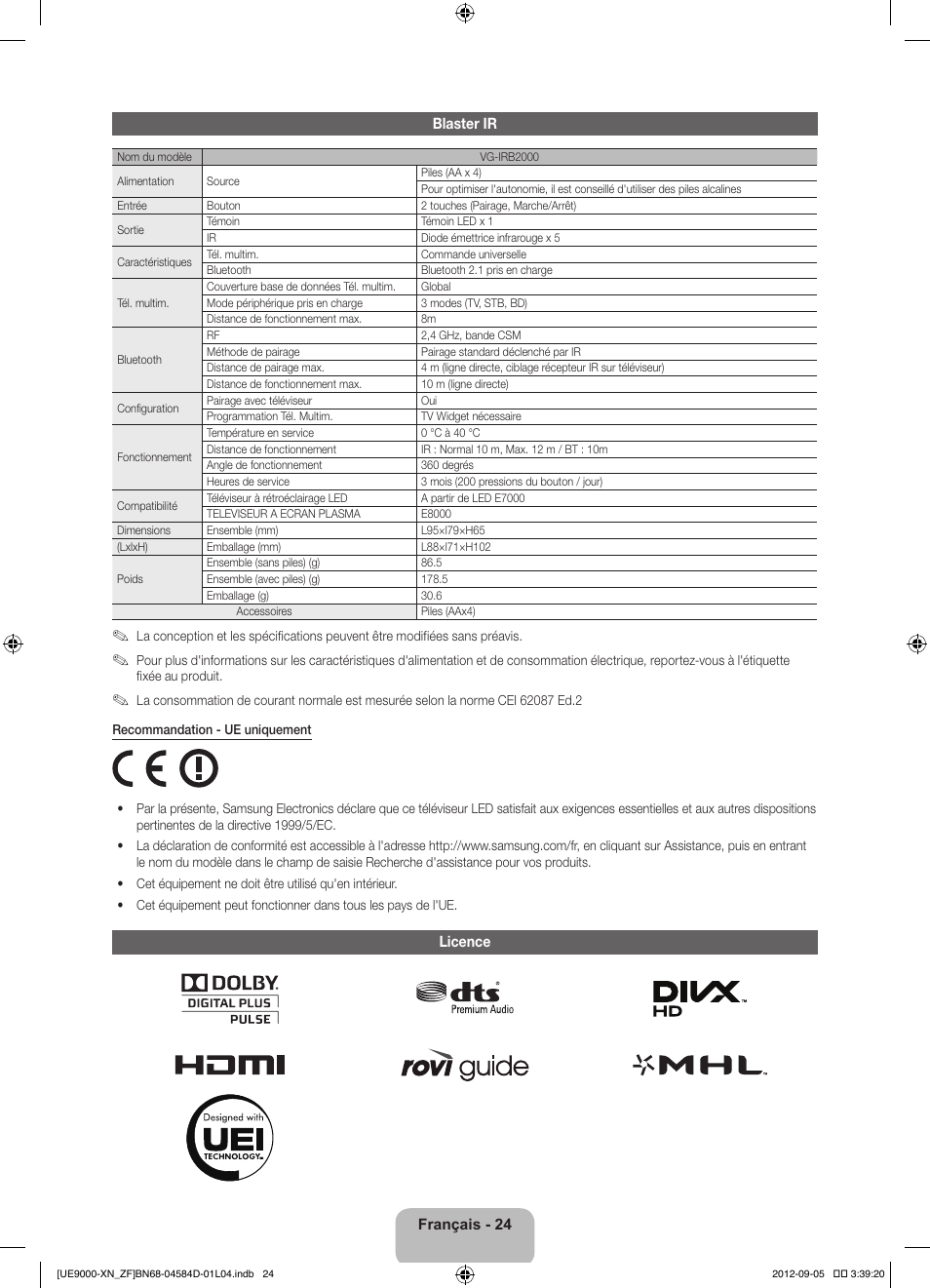 Samsung UE75ES9000S User Manual | Page 47 / 93