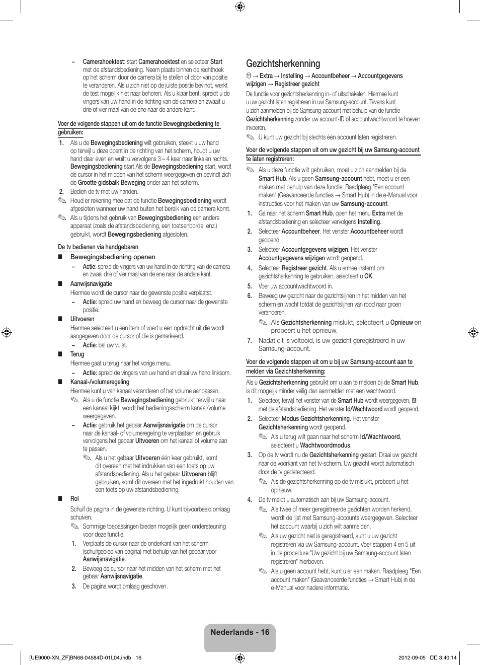 Gezichtsherkenning | Samsung UE75ES9000S User Manual | Page 85 / 93