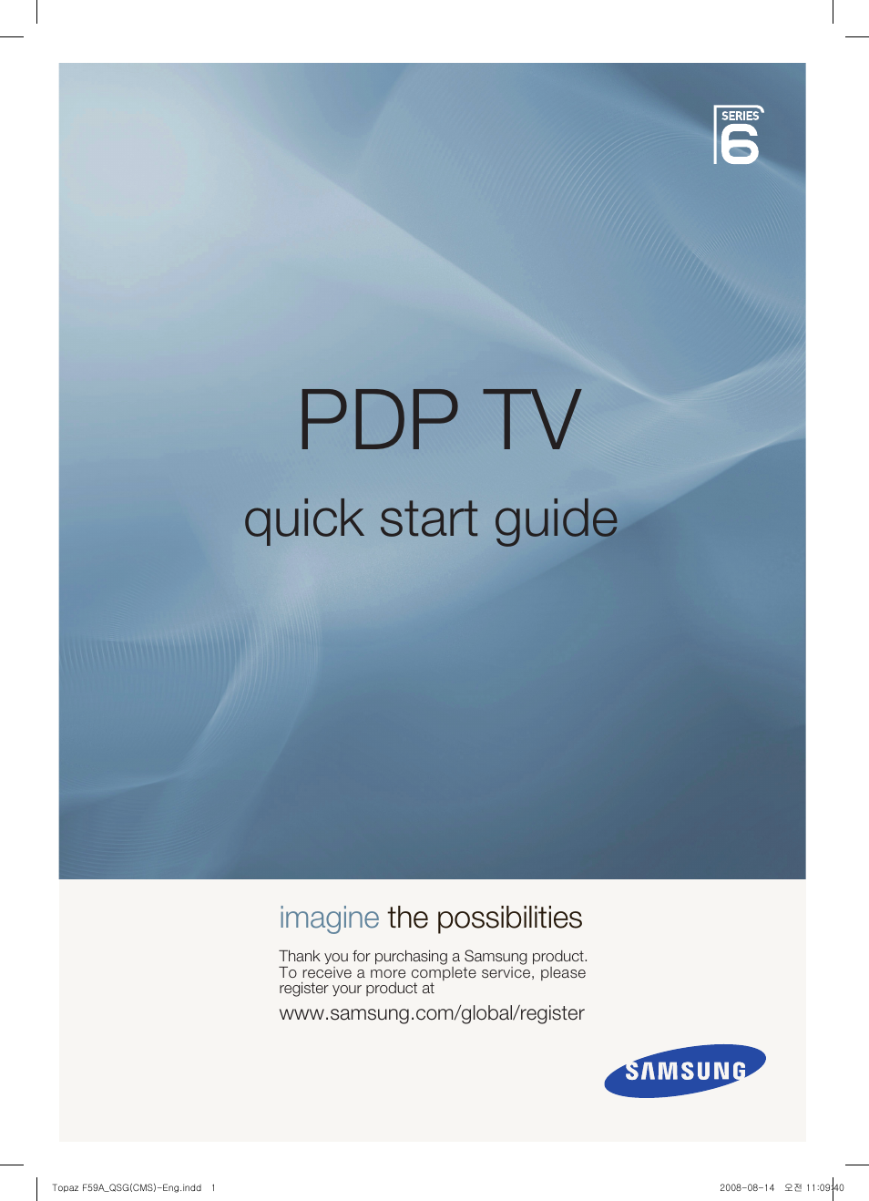 Samsung PS58A676T1M User Manual | 5 pages