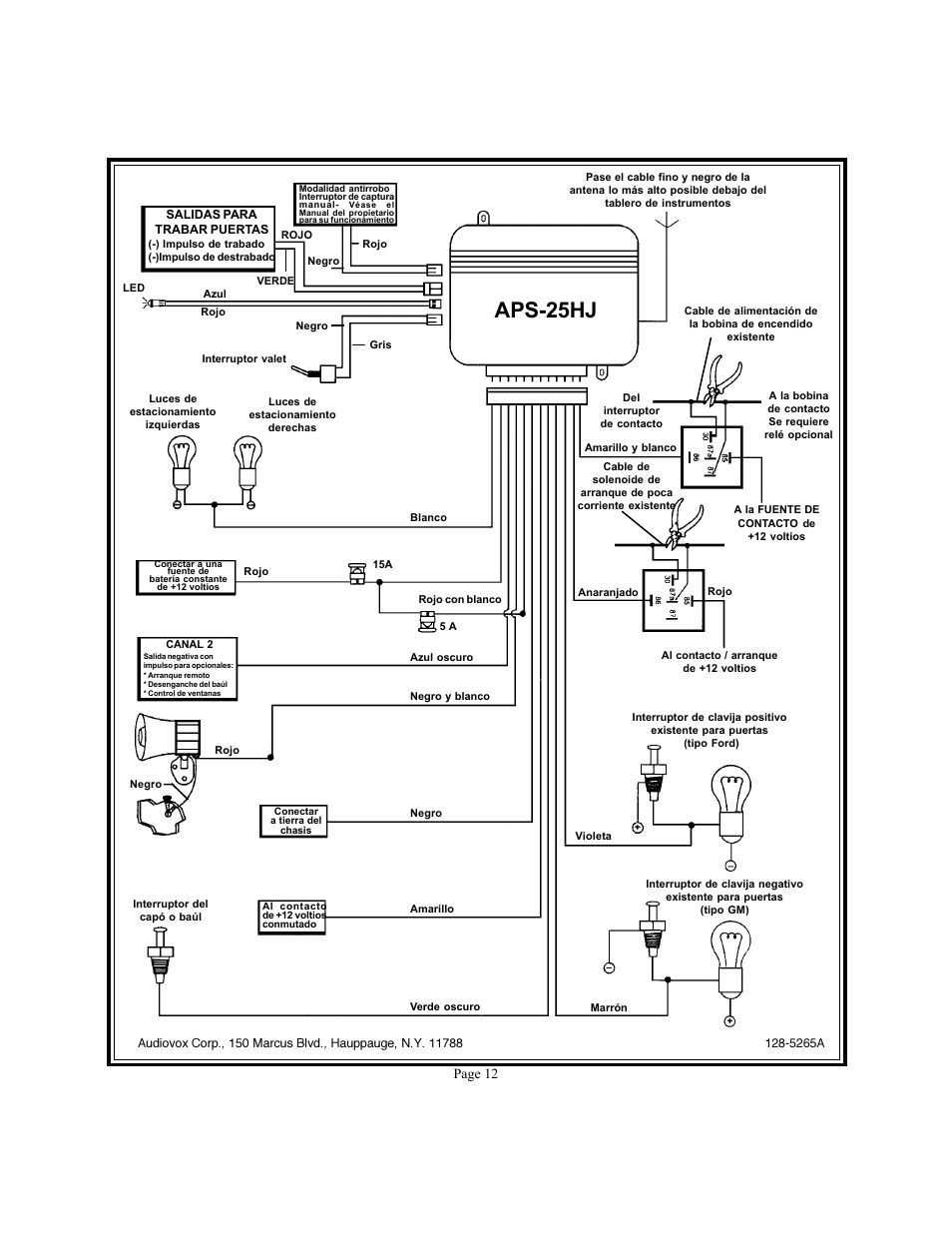 Aps-25hj, Page 12 | Audiovox Prestige APS-25HJ User Manual | Page 12 / 12