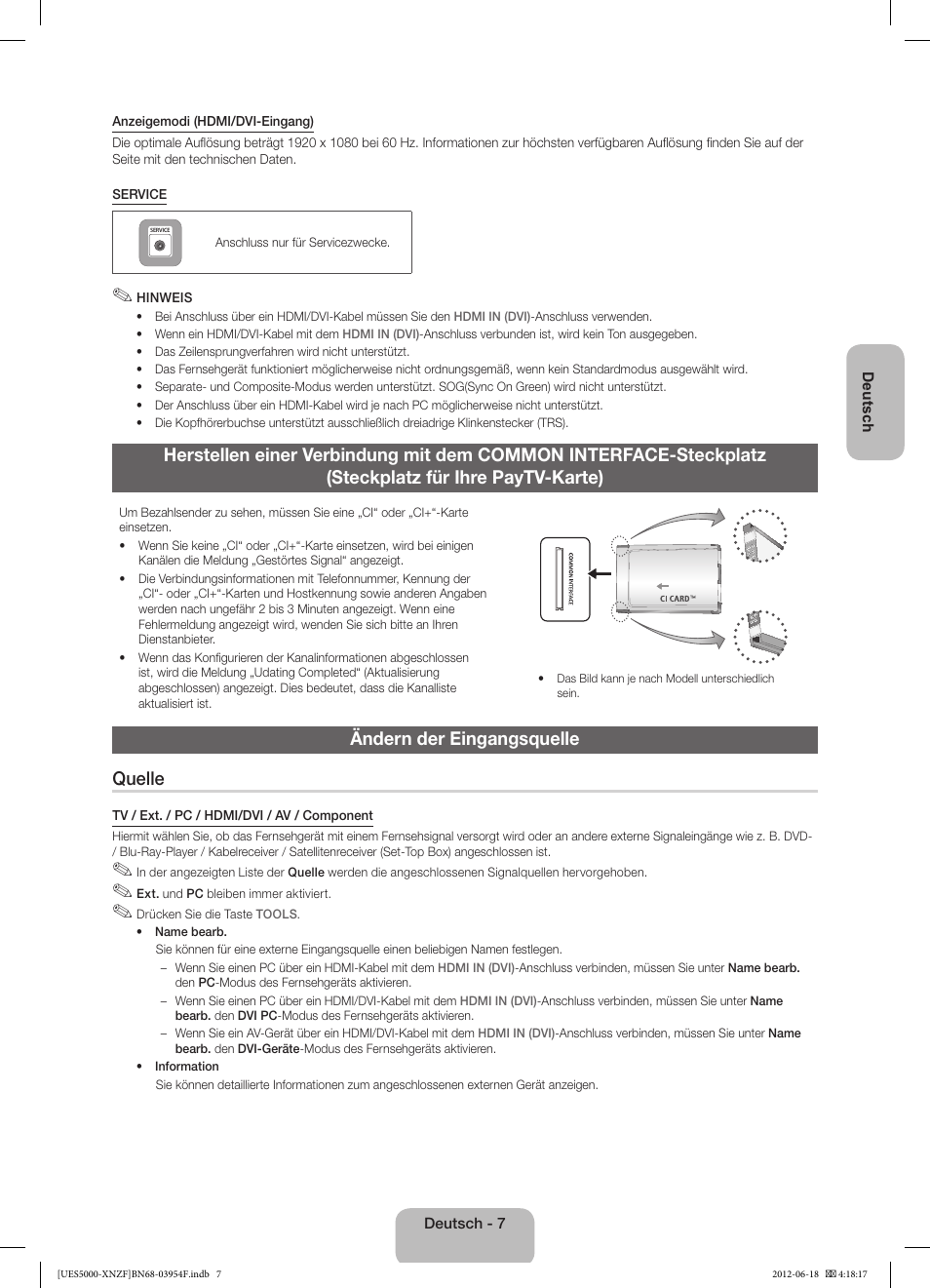 Ändern der eingangsquelle quelle | Samsung UE22ES5000W User Manual | Page 31 / 49