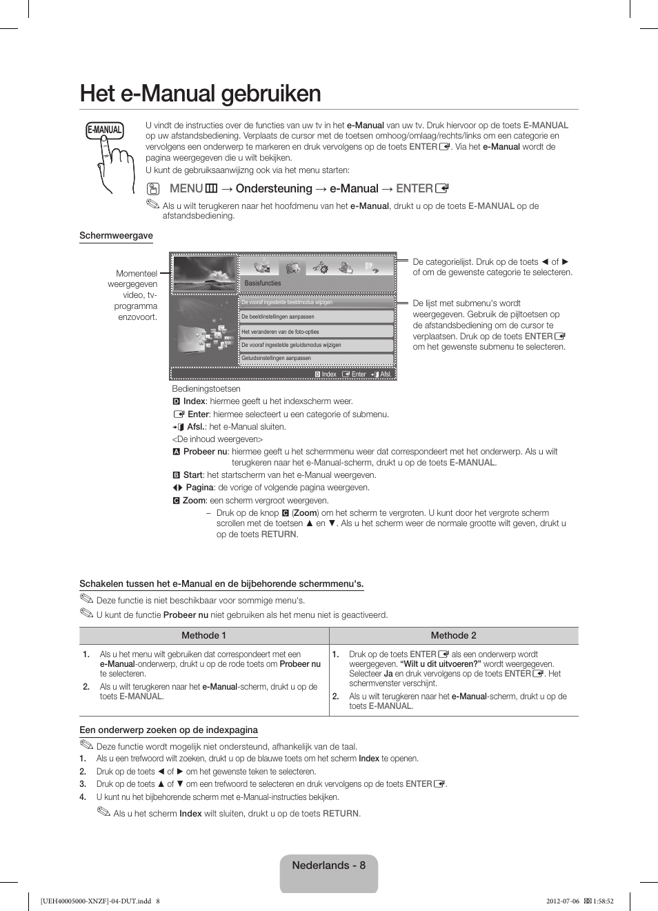 Het e-manual gebruiken | Samsung UE22ES5000W User Manual | Page 44 / 49