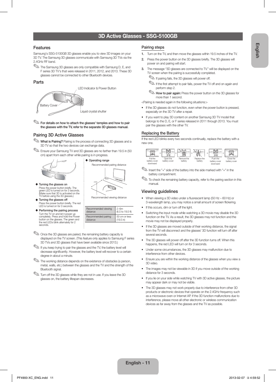 Samsung PS43F4900AW User Manual | Page 11 / 81