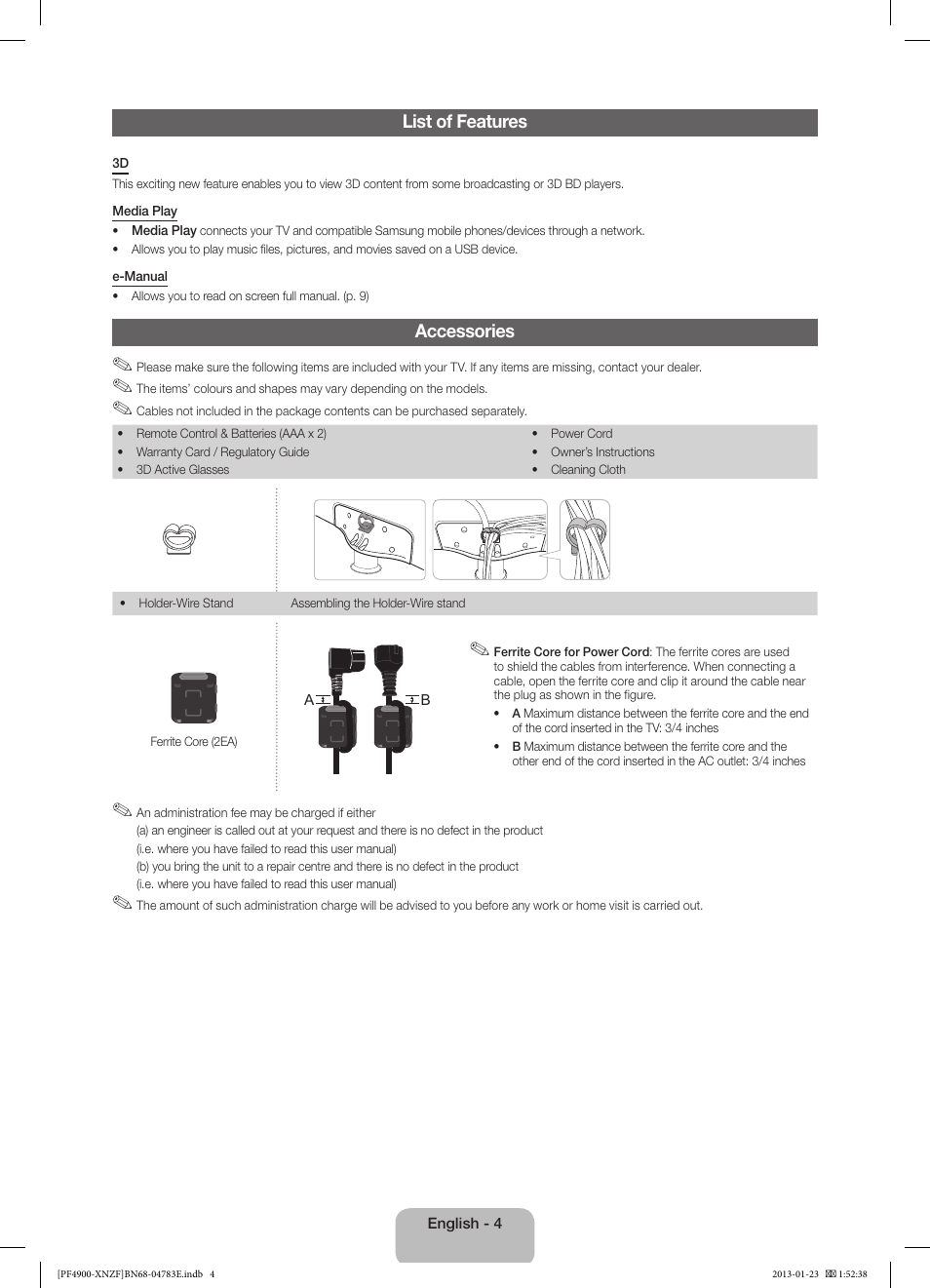 Samsung PS43F4900AW User Manual | Page 4 / 81