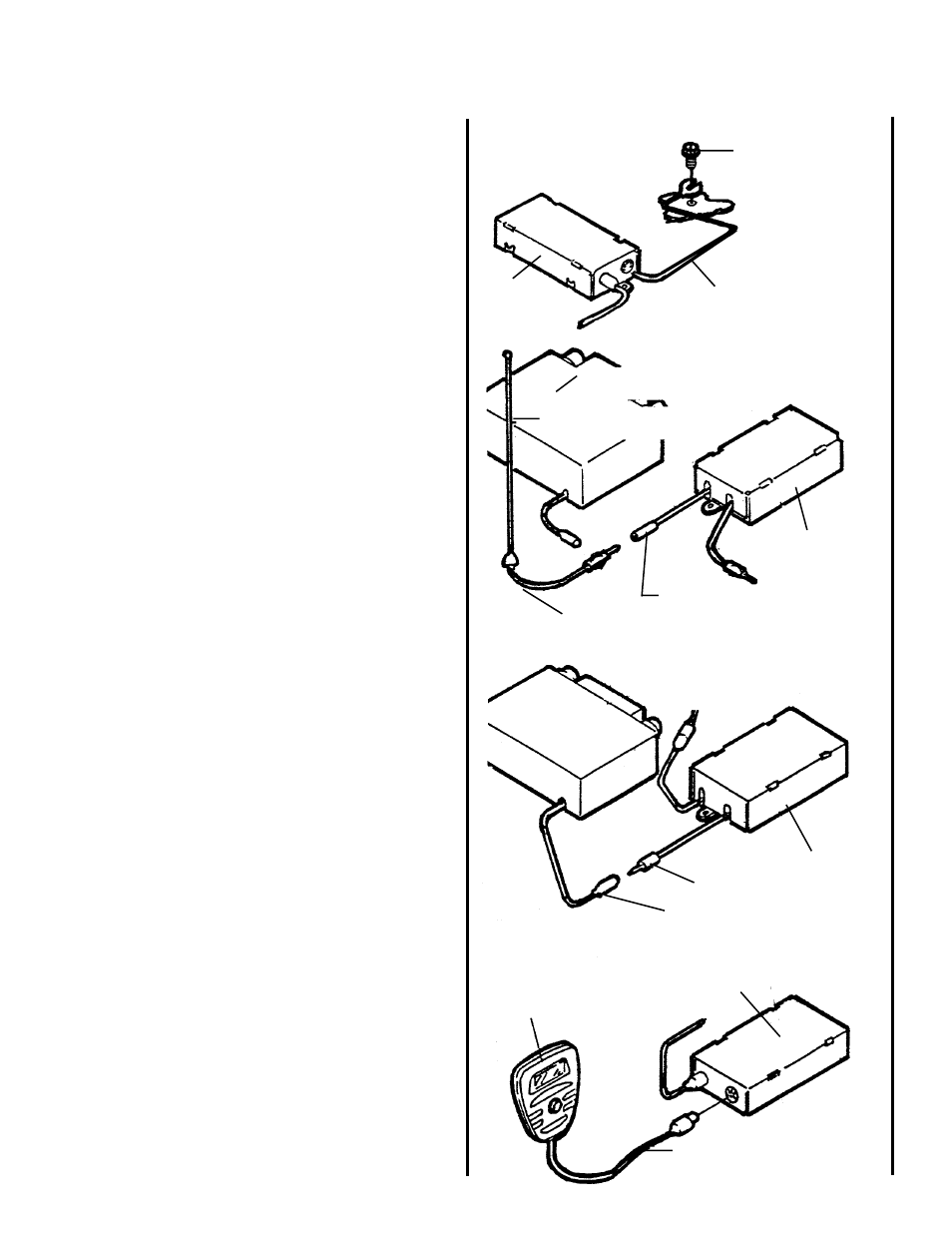 Wiring the fm module (con't.), Car antenna input, Radio antenna output | Remote control cable, Black ground wire | Audiovox ACC-52 User Manual | Page 11 / 20