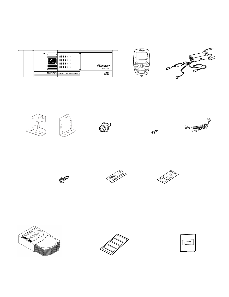 Packing list, Installation parts other accessories main unit | Audiovox ACC-52 User Manual | Page 3 / 20