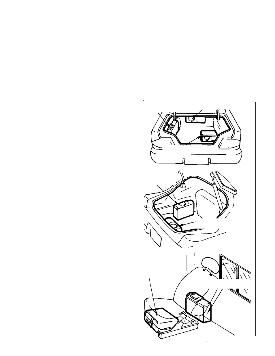 Trunk mounting (sedans), Hatchbacks, wagons & vans, Under passenger’s front seat/behind seat | Where to install the changer | Audiovox ACC-52 User Manual | Page 5 / 20