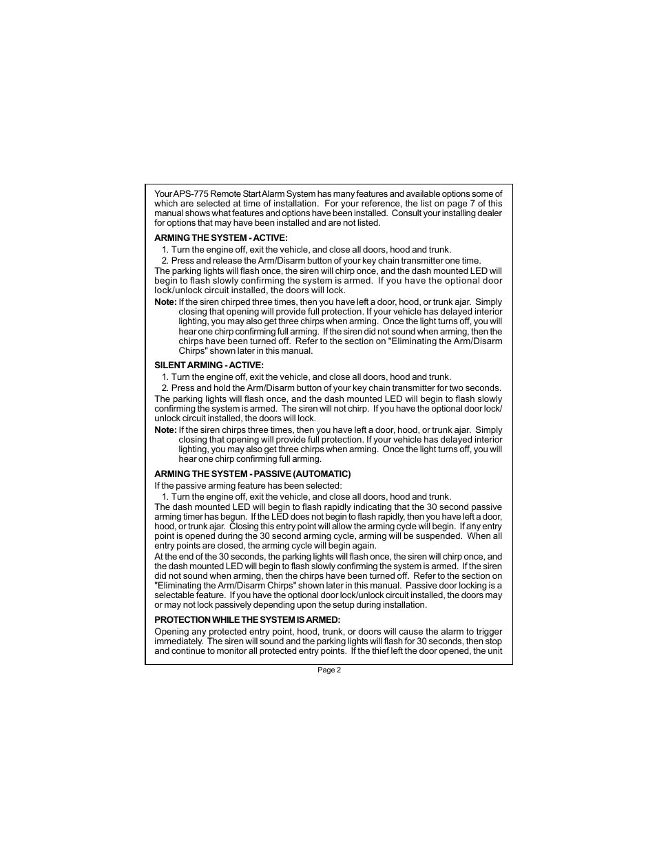 Audiovox APS-775 User Manual | Page 2 / 8