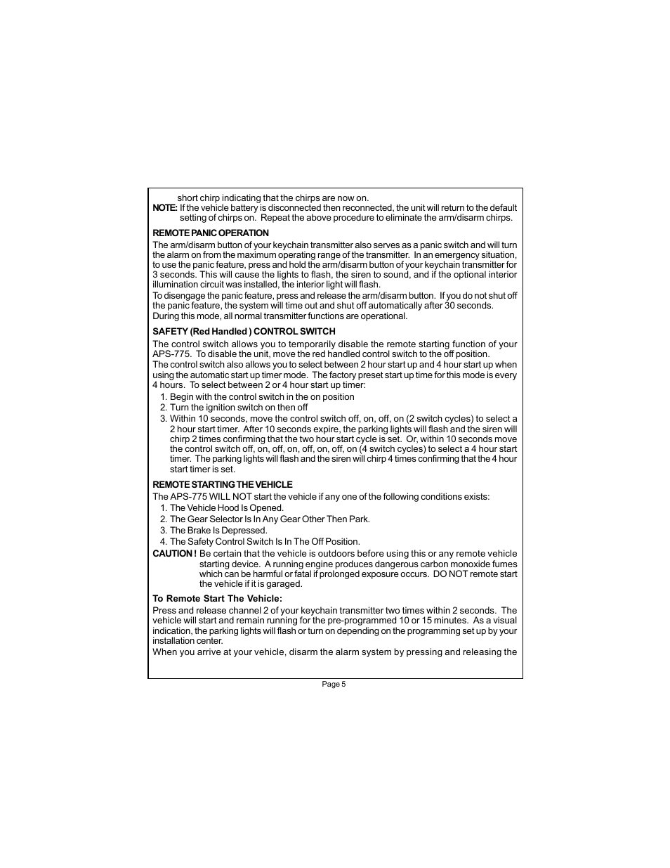 Audiovox APS-775 User Manual | Page 5 / 8
