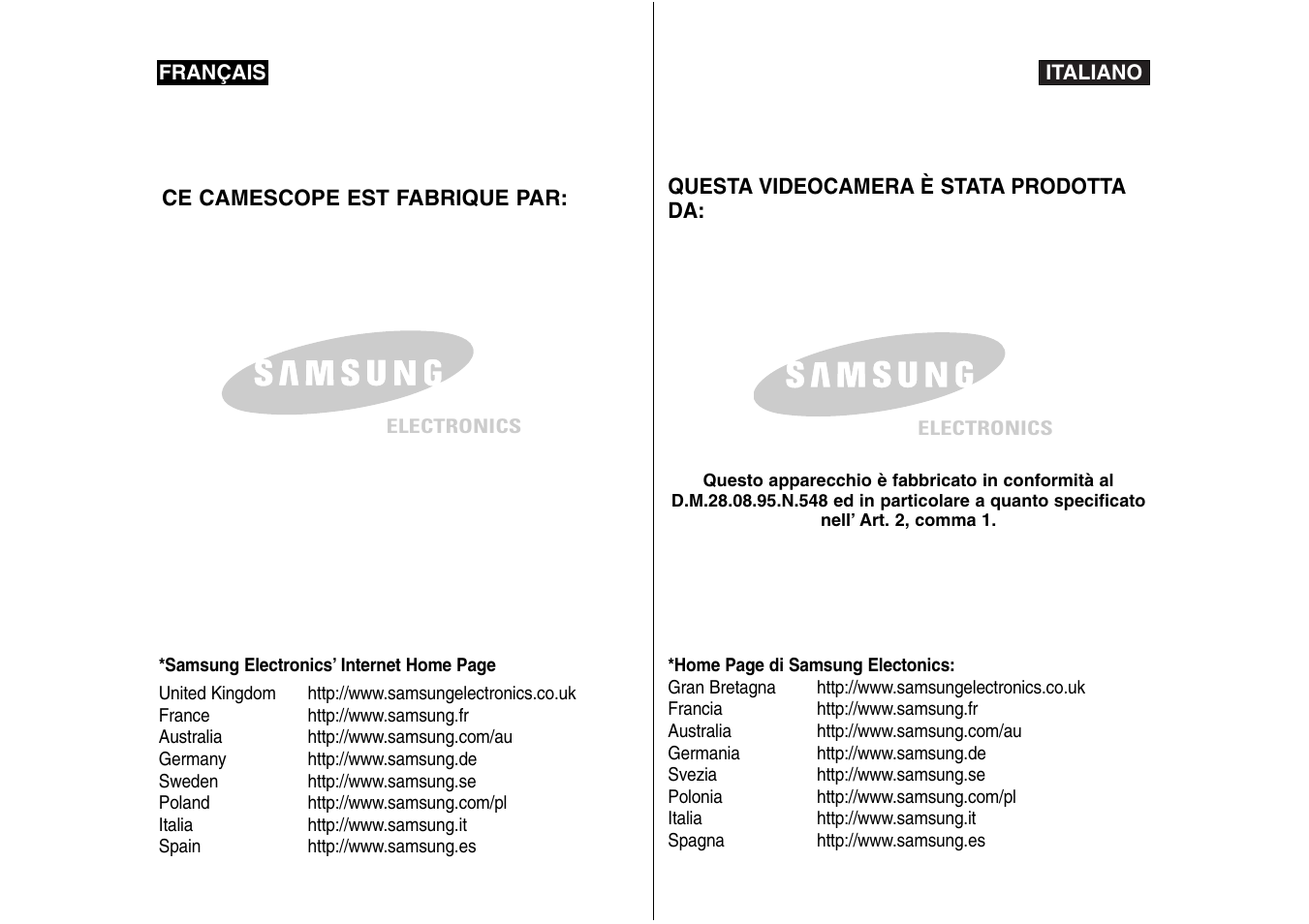 Samsung VP-X110L User Manual | 129 pages