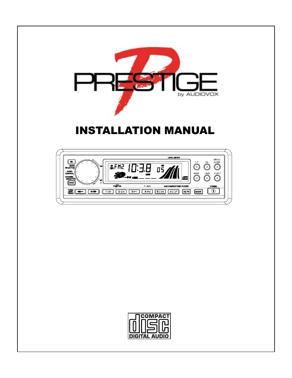 Audiovox P-965 User Manual | 6 pages