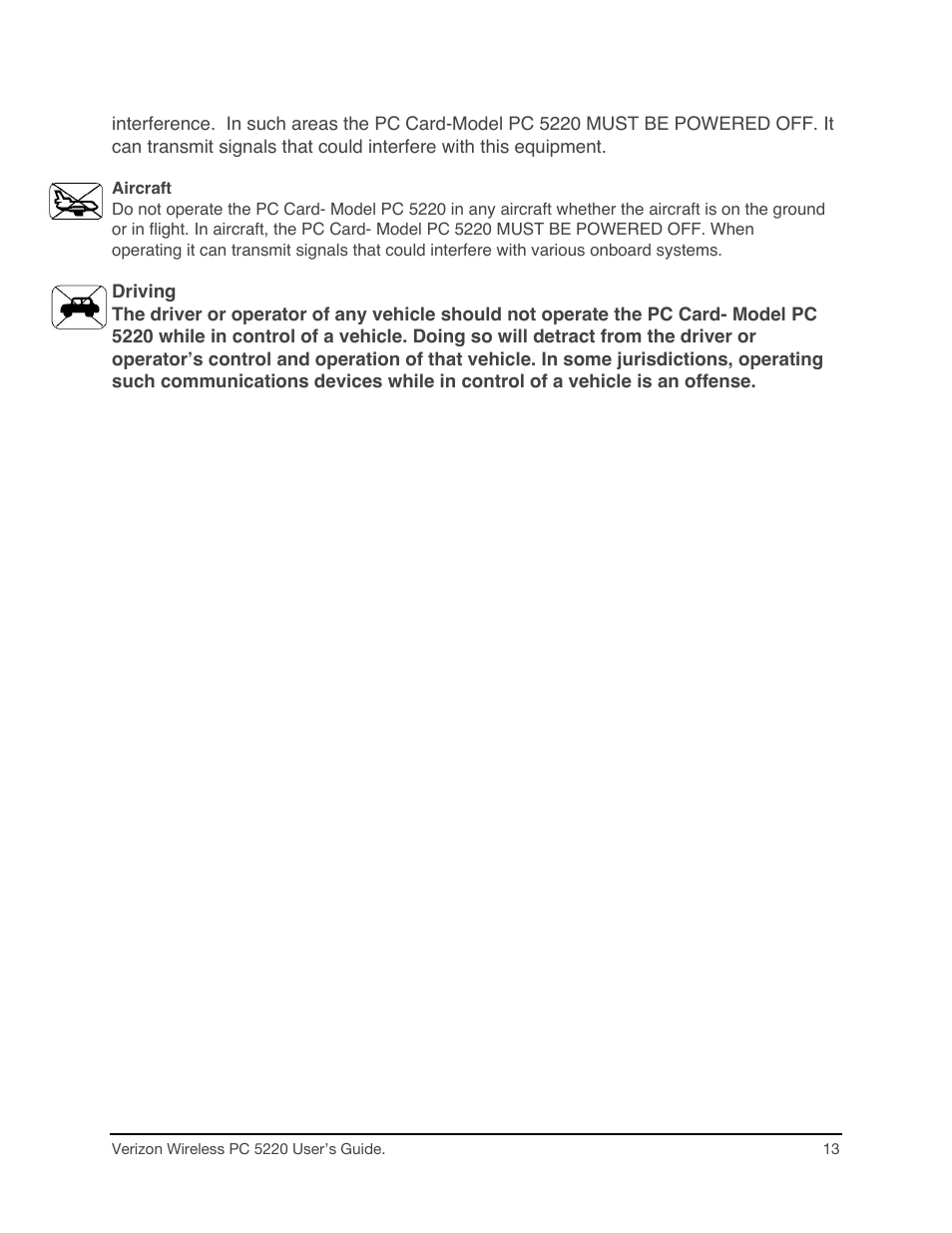 Audiovox PC CARD PC 5220 User Manual | Page 13 / 15